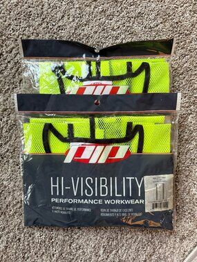 PIP 2 Hi-Visibility Performance Workwear vests one pocket hook and loop closure